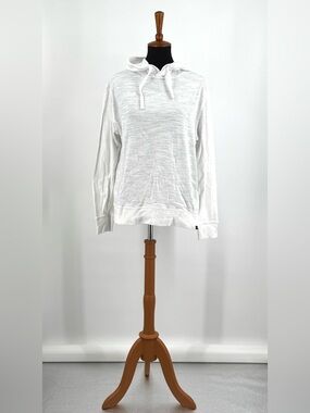 Faherty Men's White Sunwashed Slub Hoodie Organic Cotton Size XL